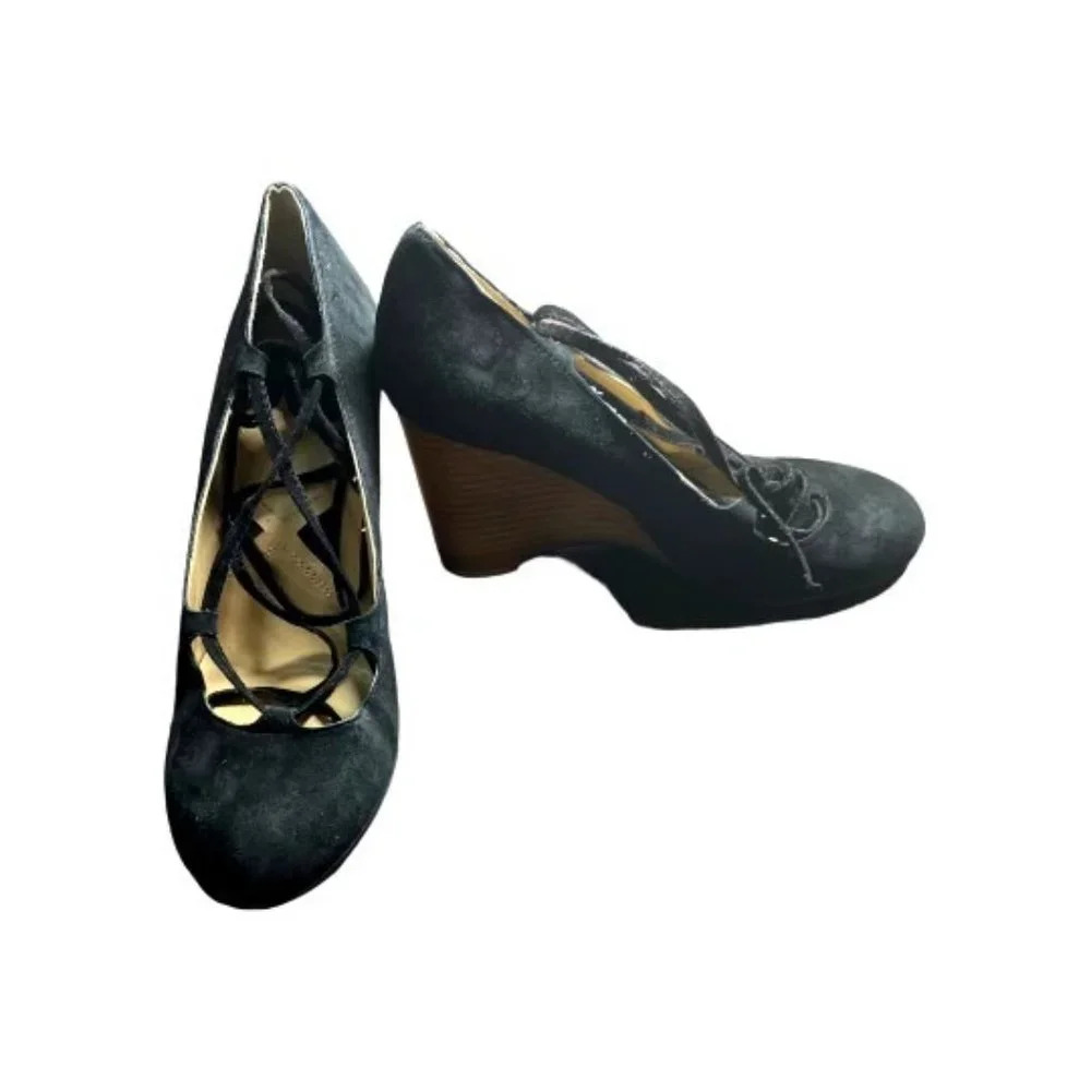 Adrienne Vittadini Black Wedge Shoes